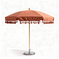 Marktschirm mit fransen 150 x 150 x 250 cm aus polyester in terrakottafarben