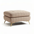 Sitzhocker mit goldenem Metallgestell aus beigem Stoff 40 x 60 x 30cm