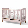 Kinderbett aus holz mit schublade in rosa 120 x 60 x 90 cm
