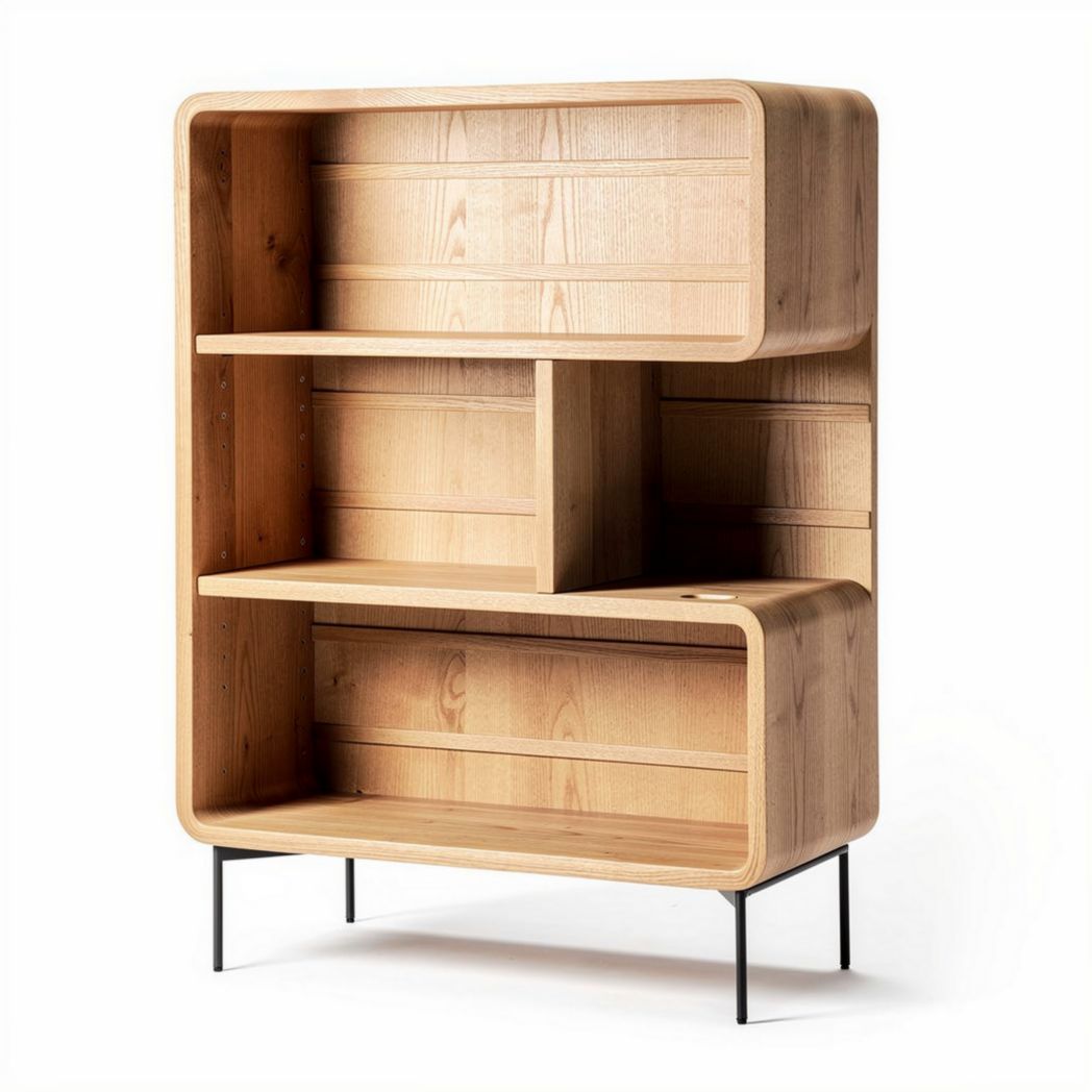 Holzregal aus massivem Eichenholz in natur 80 x 40 x 120cm für wohnräume